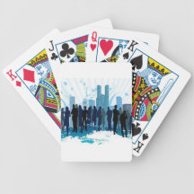 Awesome social design in blue bicycle playing cards