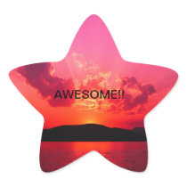 Awesome stickers with sunset scenery