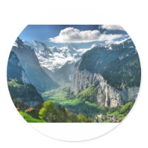 Awesome Switzerland Alps Round Sticker