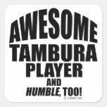 Awesome Tambura Player Square Stickers