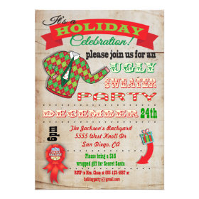 Awesome Ugly Sweater Christmas Party Invitation