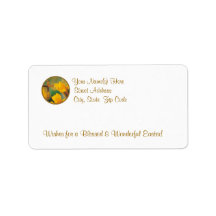 Awesome Yellow-Gold Lily With Dew Return Address Custom Address Label
