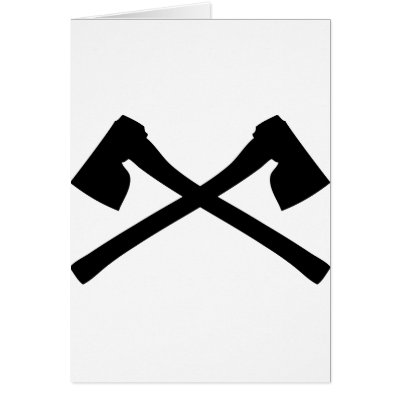ax axe crossed icon greeting cards by Tomaniac