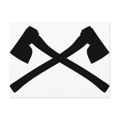 ax axe crossed icon post card by Tomaniac