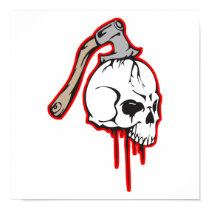axed skull posters