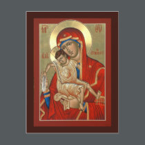 Axion Esti Mother of God Prayer Card postcards