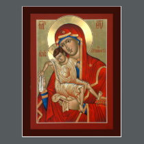 Axion Esti Mother of God Prayer Card postcards