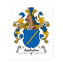 Axthelm Family Crest Postcard