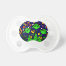 AY- Funny Frog Folk Art Baby Pacifier