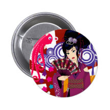 Ayaka in Harajuku Town Pinback Buttons