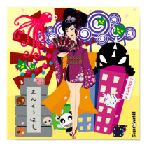 Ayaka in Harajuku Town posters