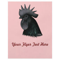 Ayam Cemani Rooster Head Custom Flyer