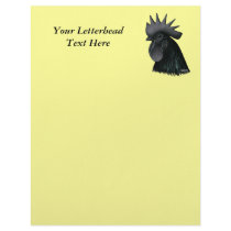 Ayam Cemani Rooster Head Customized Letterhead