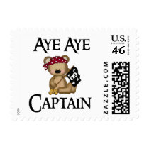Aye Aye Captain Teddy Bear Pirate Postage Stamp