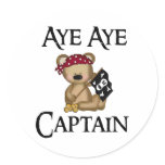 Aye Aye Captain Teddy Bear Pirate Stickers