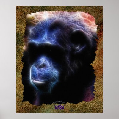 "AYIRA" Chimpanzee Art Poster I by WILDERNESS_SHOP