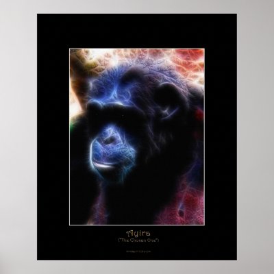 "AYIRA - The Chosen One" Chimpanzee Art Print by RavenSpiritPrints