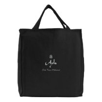Ayla Name With Hebrew Meaning Black embroidered bags