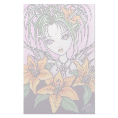 "Ayla" Triger Lily Fairy Art Stationery by mykajelina