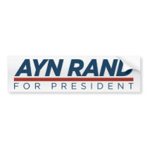 Ayn Rand for President Bumper Sticker bumper stickers