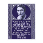 Ayn Rand on Redistribution of Wealth Postcard