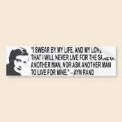 Ayn Rand Quote Bumper Sticker
