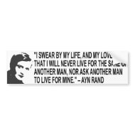 Ayn Rand Quote Bumper Sticker bumpersticker