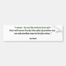 Ayn Rand Quote Bumper Stickers