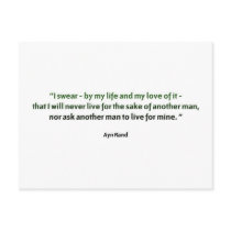 Ayn Rand Quote Postcard