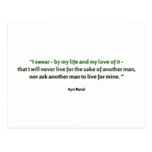 Ayn Rand Quote Postcard