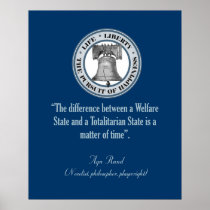 Ayn Rand Quote (Totalitarianism) Poster