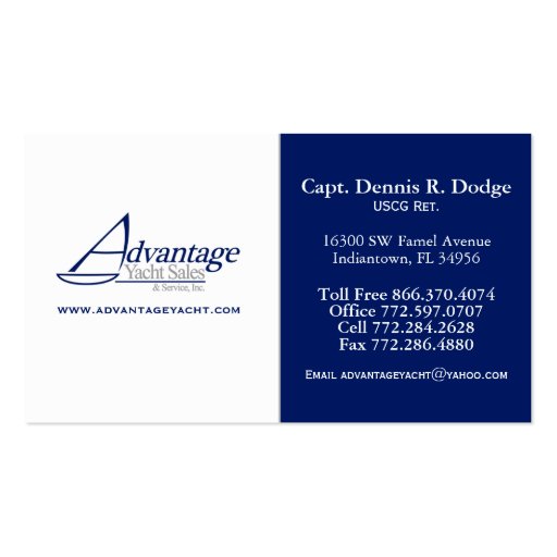 AYS Prof DD 2 Color Navy White w/ Website Business Card Templates