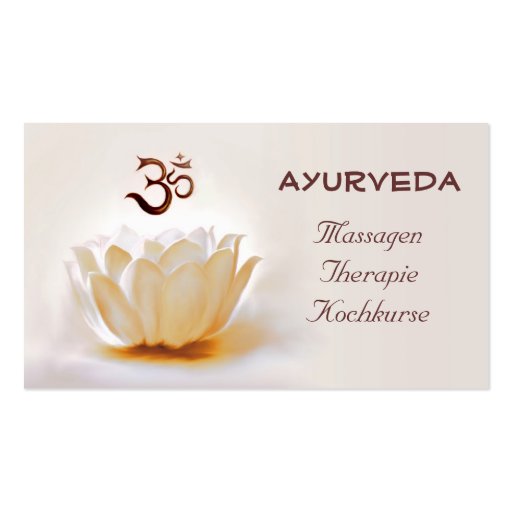 Ayurveda Business Card (front side)