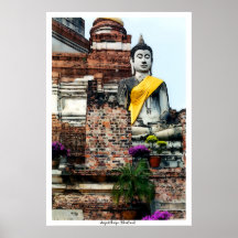 Ayutthaya Wat & Buddha, lg poster