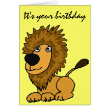 AZ- Funny Lion Birthday Card