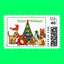 AZ- Happy Holidays Animal Postage postage by patcallum AZ- Happy Holidays Animal Postage postage