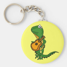AZ- Iguana Playinbg the Guitar Keychain