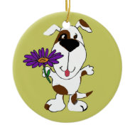 AZ- Puppy and Daisy Ornament ornament