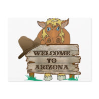 AZ- Welcome to Arizona Horse Post Cards