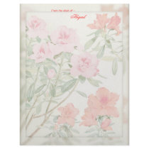 Azalea Blossoms ~ Peach and Pink Letterhead