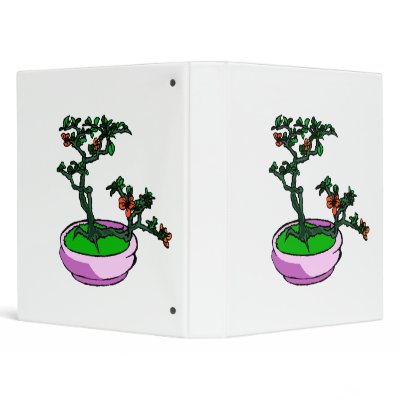 Azalea Bonsai Orange Flowers Bonsai Graphic Binder by BonsaiDesigns