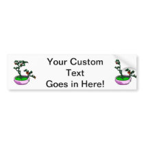 Azalea Bonsai Orange Flowers Bonsai Graphic Bumper Stickers