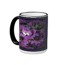"Azalea" - Dark Blue Border Large Mug by wearartware "Azalea" - Dark Blue Border Large Mug