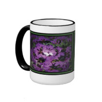 "Azalea" - Dark Green Border Large Mug by wearartware "Azalea" - Dark Green Border Large Mug