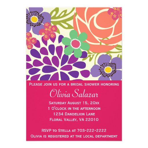 Azalea Floral Garden Invitation