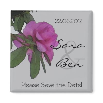 Azalea Flower Save the Date Magnet by ArtByLindaLou