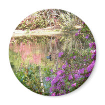 Azalea Flowers by Duck Pond Fridge Magnets