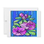 Azalea Flowers Stained Glass Personalized Announcements