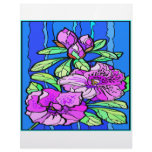 Azalea Flowers Stained Glass Personalized Letterhead