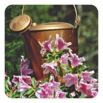 Azaleas and watering can  flowers sticker
